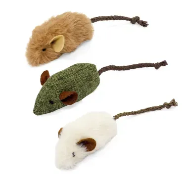 Kit Brinquedo para Gatos Ratinho 3 Unidades Flicks 3 ratinhos juntos